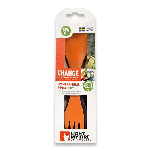 Light My Fire Spork Original BIO 2-pack Orange/black 4 Light My Fire Spork Original BIO 2-pack Orange/black - Image 2